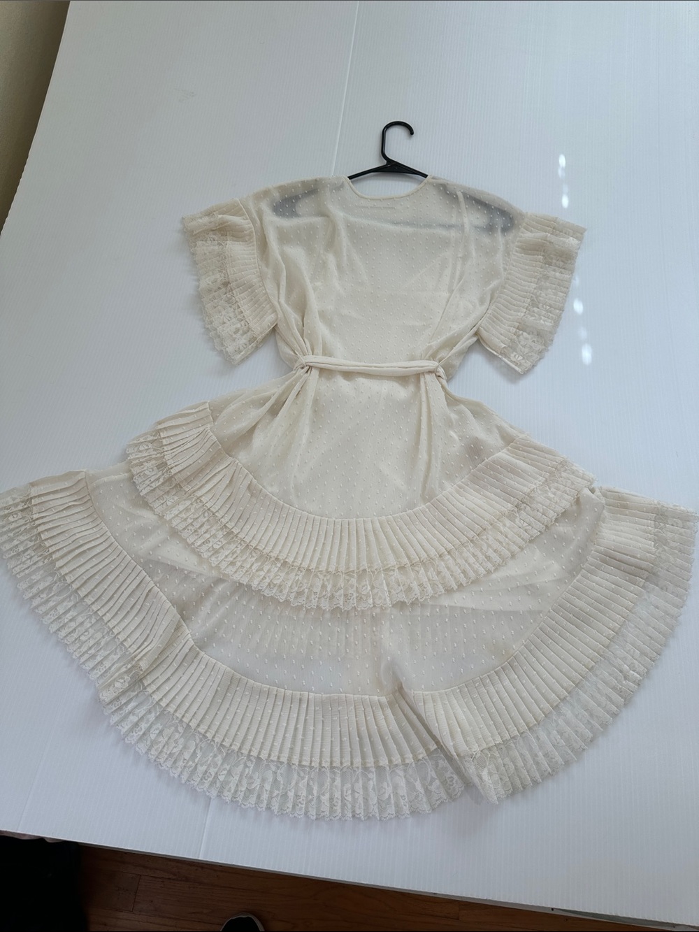 Zimmermann Espionage Pleat Frill Mini Dress Cream Ecru, US 8 Zimmermann size 2 - Picture 6 of 14